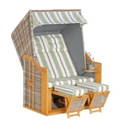 Strandkorb Rustikal, Antik Weiß, 160 X 80 X 138 Cm