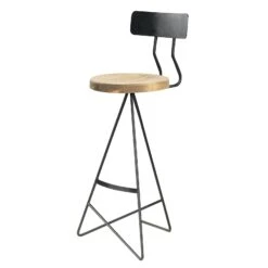 Barhocker, Schwarz, Holz, Metall, H 103 X 40 X 43 Cm