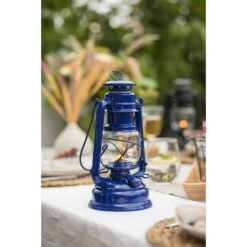 Feuerhand Sturmlaterne 'Baby Special 267', Blau, 26,5 X 13,5 X 15 Cm -Gartengeschäft 3990100190 feuerhand sturmlaterne 2 121588